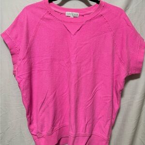 P.J. Salvage Pink Boxy Cap Sleeve Sweatshirt